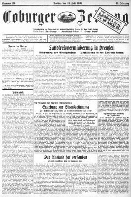 Coburger Zeitung Freitag 29. Juli 1932