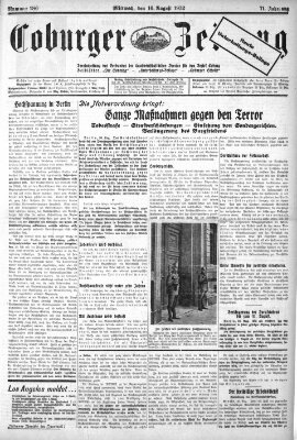 Coburger Zeitung Mittwoch 10. August 1932