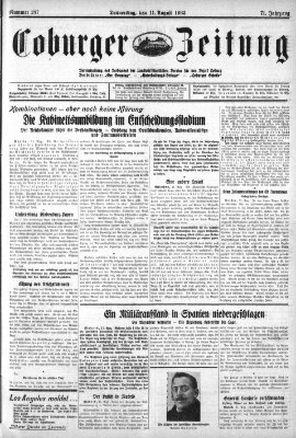 Coburger Zeitung Donnerstag 11. August 1932