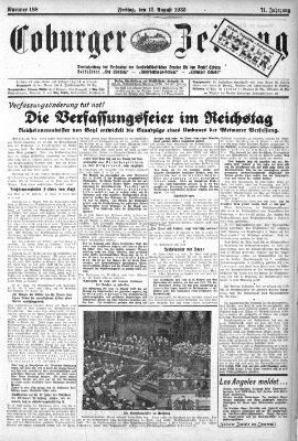 Coburger Zeitung Freitag 12. August 1932