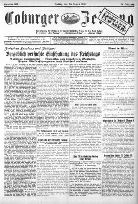 Coburger Zeitung Friday 26. August 1932