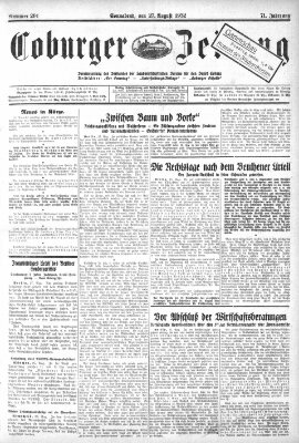 Coburger Zeitung Samstag 27. August 1932