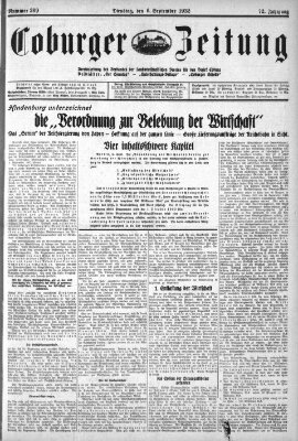 Coburger Zeitung Dienstag 6. September 1932