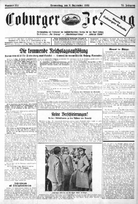 Coburger Zeitung Donnerstag 8. September 1932