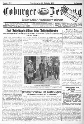 Coburger Zeitung Saturday 10. September 1932