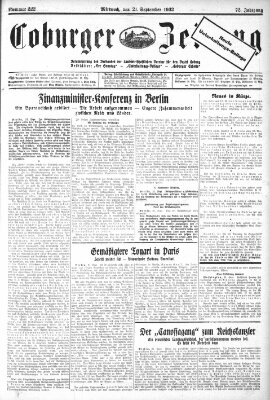 Coburger Zeitung Mittwoch 21. September 1932