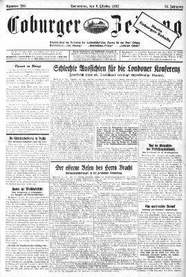 Coburger Zeitung Donnerstag 6. Oktober 1932