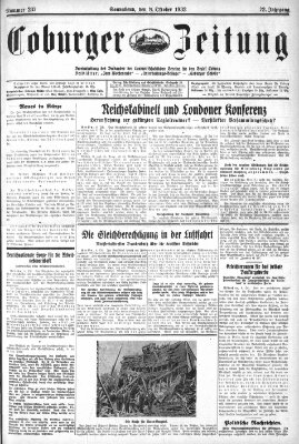 Coburger Zeitung Samstag 8. Oktober 1932