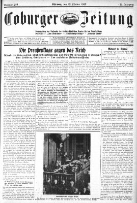 Coburger Zeitung Mittwoch 12. Oktober 1932