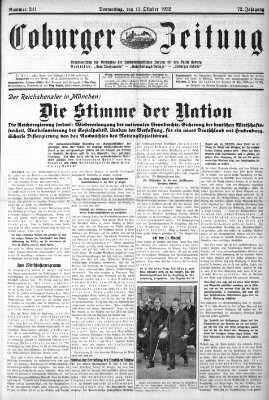 Coburger Zeitung Donnerstag 13. Oktober 1932