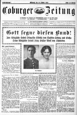 Coburger Zeitung Mittwoch 19. Oktober 1932