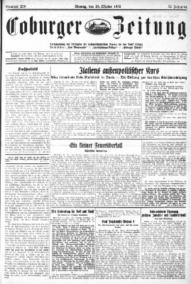 Coburger Zeitung Montag 24. Oktober 1932