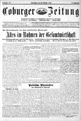 Coburger Zeitung Dienstag 25. Oktober 1932