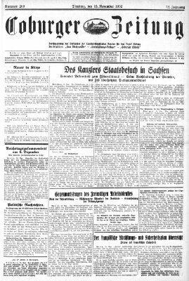 Coburger Zeitung Dienstag 15. November 1932