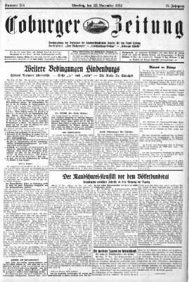 Coburger Zeitung Dienstag 22. November 1932