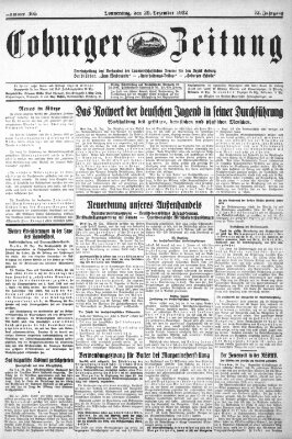 Coburger Zeitung Donnerstag 29. Dezember 1932