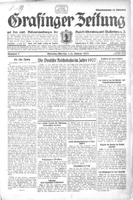 Grafinger Zeitung Montag 2. Januar 1928