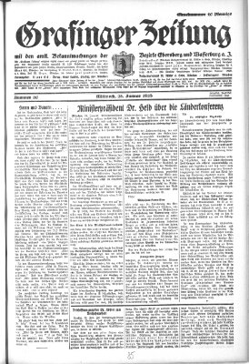 Grafinger Zeitung Mittwoch 25. Januar 1928