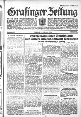 Grafinger Zeitung Mittwoch 1. Februar 1928