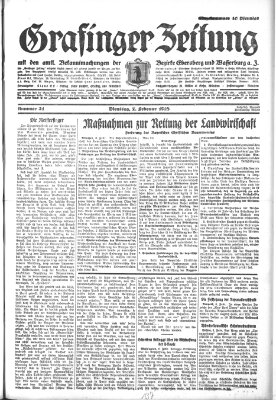 Grafinger Zeitung Dienstag 7. Februar 1928