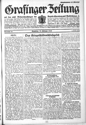 Grafinger Zeitung Saturday 18. February 1928