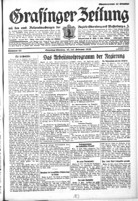 Grafinger Zeitung Sonntag 19. Februar 1928