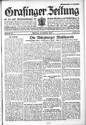 Grafinger Zeitung Dienstag 28. Februar 1928