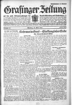 Grafinger Zeitung Dienstag 13. März 1928