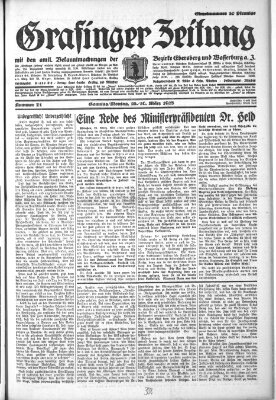 Grafinger Zeitung Sonntag 25. März 1928