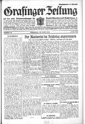 Grafinger Zeitung Donnerstag 29. März 1928