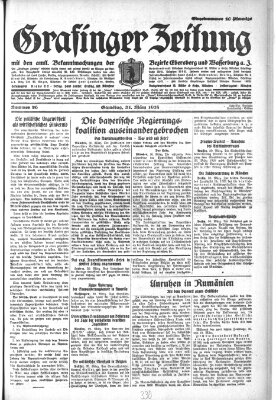 Grafinger Zeitung Samstag 31. März 1928