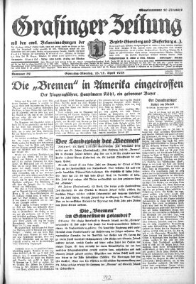 Grafinger Zeitung Montag 16. April 1928