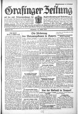 Grafinger Zeitung Samstag 21. April 1928