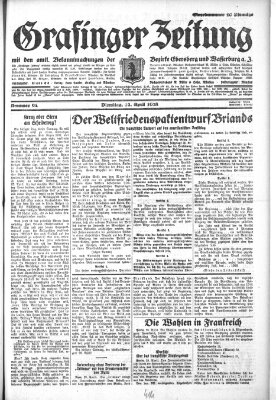 Grafinger Zeitung Dienstag 24. April 1928