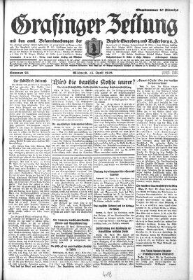 Grafinger Zeitung Mittwoch 25. April 1928