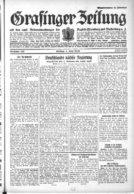 Grafinger Zeitung Freitag 1. Juni 1928