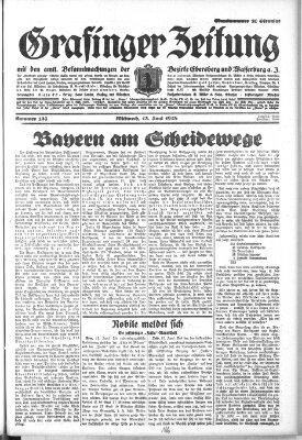 Grafinger Zeitung Mittwoch 13. Juni 1928