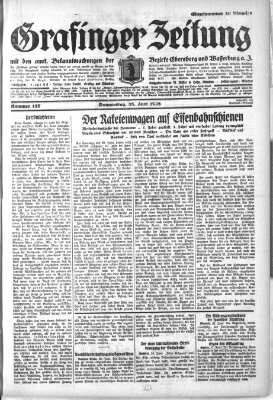 Grafinger Zeitung Donnerstag 28. Juni 1928