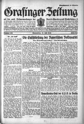 Grafinger Zeitung Donnerstag 19. Juli 1928