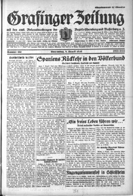 Grafinger Zeitung Donnerstag 9. August 1928