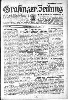 Grafinger Zeitung Montag 13. August 1928