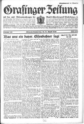 Grafinger Zeitung Donnerstag 16. August 1928