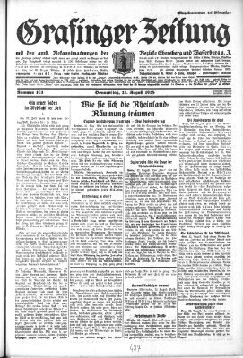 Grafinger Zeitung Donnerstag 23. August 1928