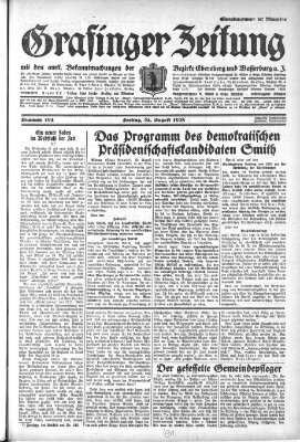 Grafinger Zeitung Freitag 24. August 1928