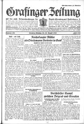 Grafinger Zeitung Montag 27. August 1928