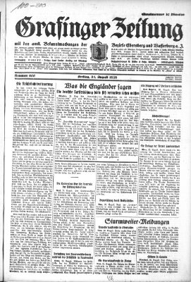 Grafinger Zeitung Freitag 31. August 1928