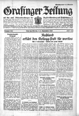 Grafinger Zeitung Montag 3. September 1928