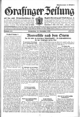 Grafinger Zeitung Donnerstag 13. September 1928