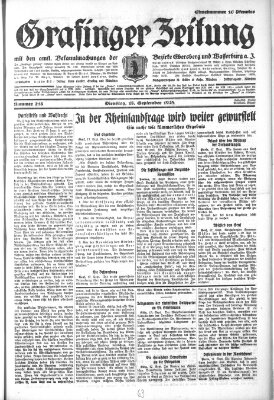 Grafinger Zeitung Dienstag 18. September 1928