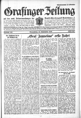 Grafinger Zeitung Donnerstag 20. September 1928